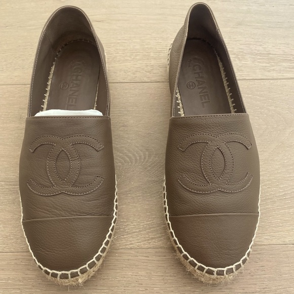 CHANEL Shoes - Chanel Leather Espadrilles Size 39